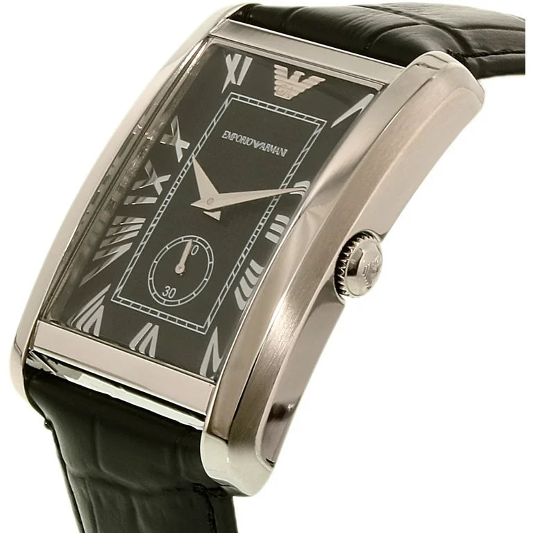  Shop Authentic Emporio Armani Classic Analog Black Dial Black Leather Strap Strap Watch For Men - AR1604 - Luxxuri