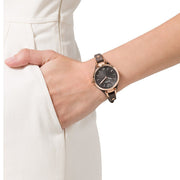  Shop Authentic Fossil Georgia Black Dial Black Leather Strap Watch for Women - ES3148 - Luxxuri