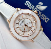  Shop Authentic Swarovski Octea Lux White Dial White Leather Strap Watch for Women - 5414416 - Luxxuri