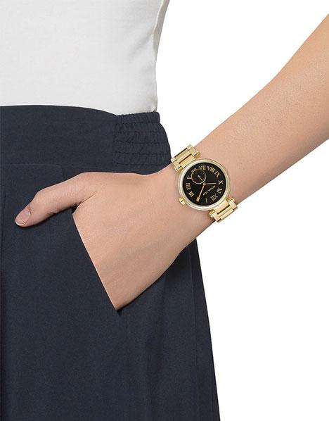  Shop Authentic Michael Kors Skylar Black Dial Gold Steel Strap Watch for Women - MK5989 - Luxxuri