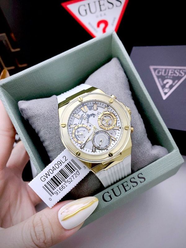  Shop Authentic Guess Athena White Dial White Rubber Strap Watch for Women - GW0409L2 - Luxxuri