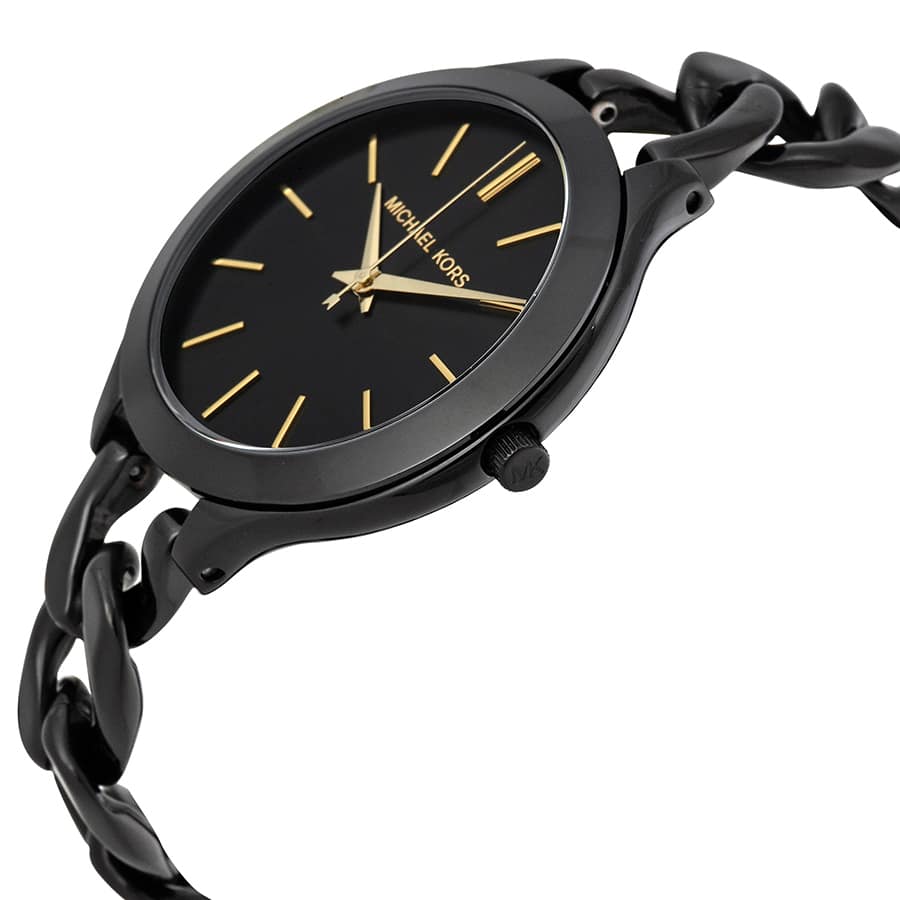  Shop Authentic Michael Kors Slim Runway Black Dial Black Steel Strap Watch for Women - MK3317 - Luxxuri