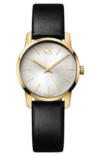  Shop Authentic Calvin Klein City Silver Dial Black Leather Strap Watch For Women - K2G23520 - Luxxuri