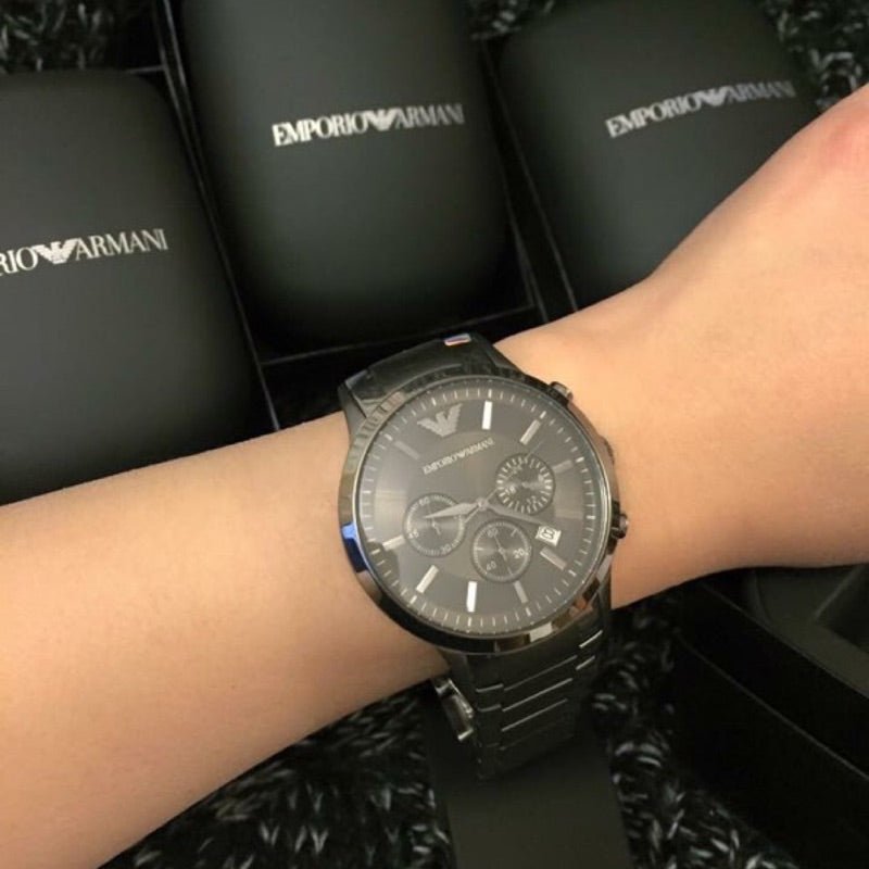  Shop Authentic Emporio Armani Classic Chronograph Grey Dial Grey Steel Strap Watch For Men - AR2454 - Luxxuri