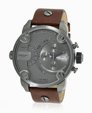  Shop Authentic Diesel Little Daddy SBA Small Sized Grey Dial Brown Leather Strap Watch For Men - DZ7258 - Luxxuri