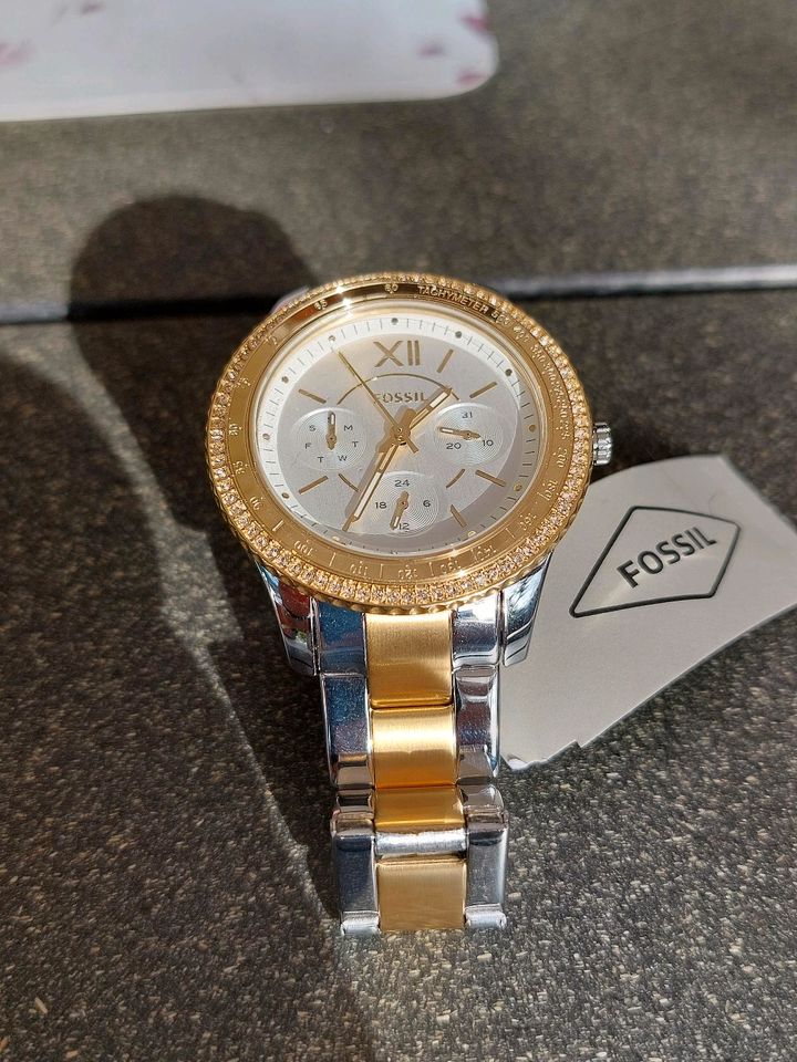  Shop Authentic Fossil Stella Sport Multifunction Silver Dial Two Tone Steel Strap Watch for Women - ES5107 - Luxxuri