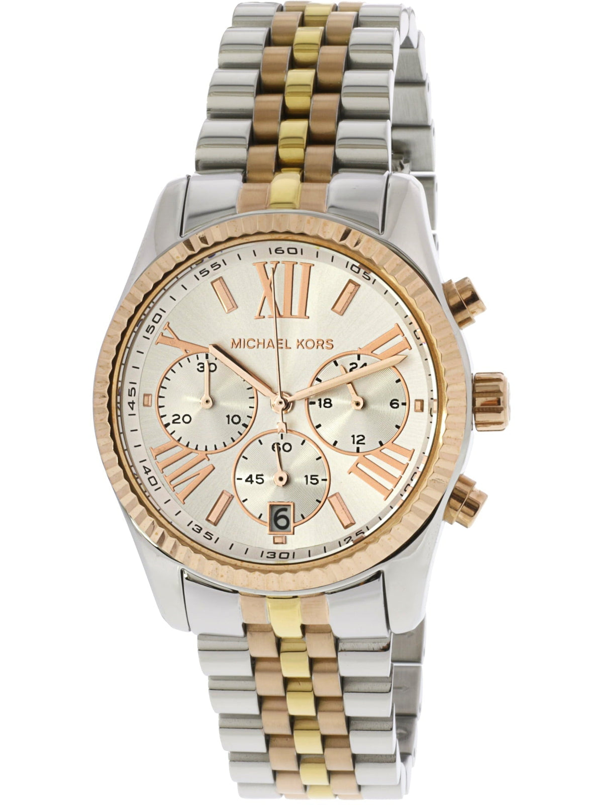  Shop Authentic Michael Kors Lexington Silver Dial Two Tone Steel Strap Watch for Women - MK5735 - Luxxuri