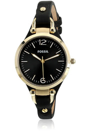  Shop Authentic Fossil Georgia Black Dial Black Leather Strap Watch for Women - ES3148 - Luxxuri
