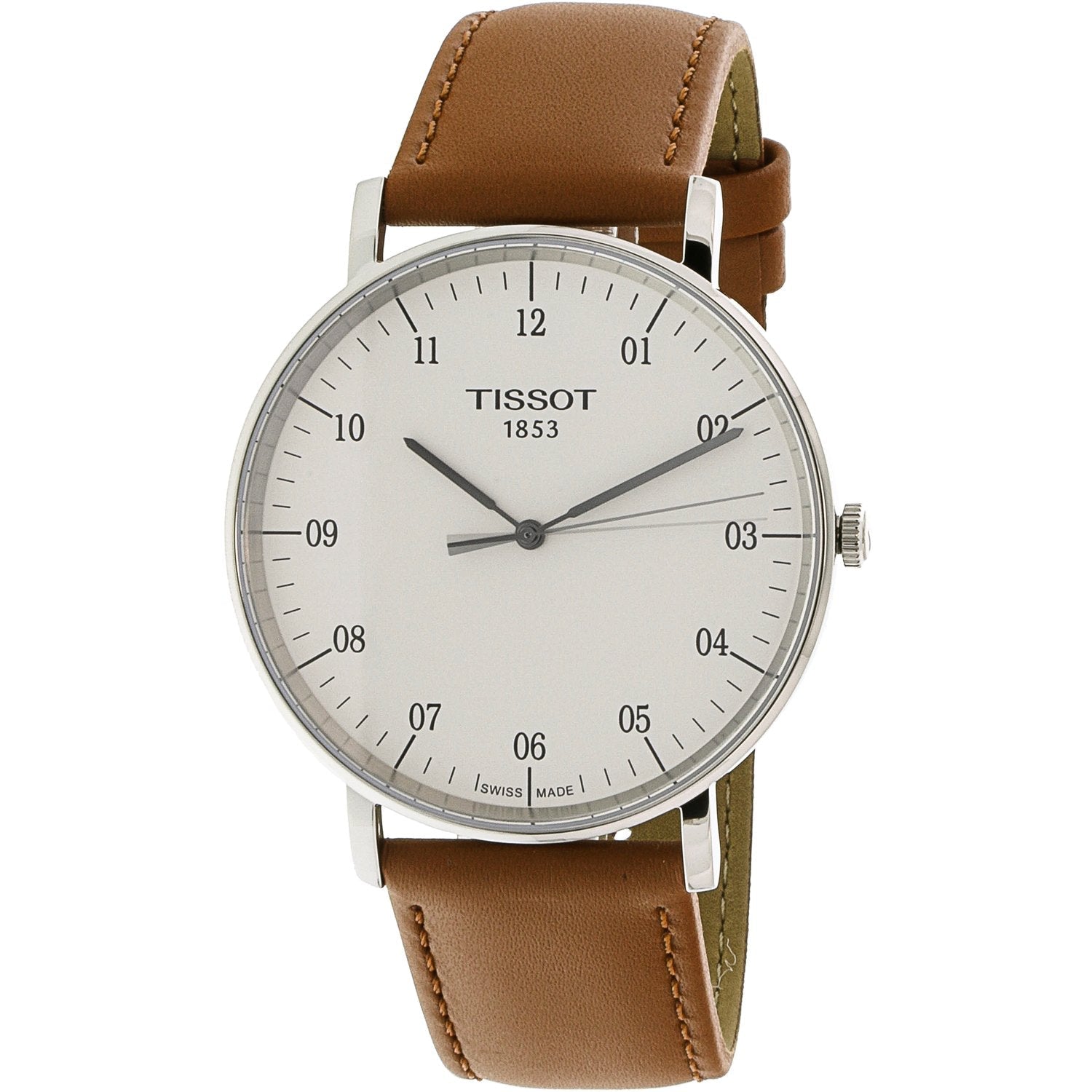  Shop Authentic Tissot T Classic Everytime Large White Dial Brown Leather Strap Watch For Men - T109.610.16.037.00 - Luxxuri