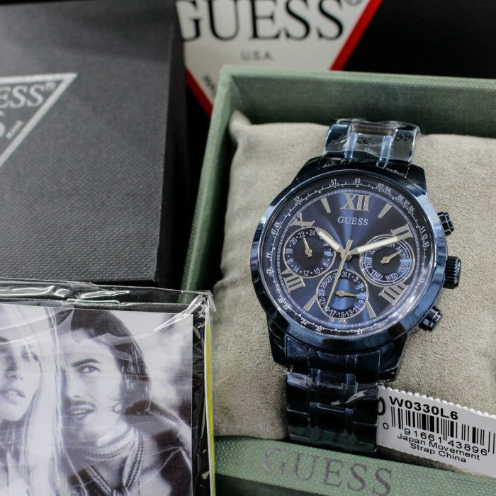  Shop Authentic Guess Classic Multi-Function Black Dial Black Steel Strap Watch For Women - W0330L15 - Luxxuri