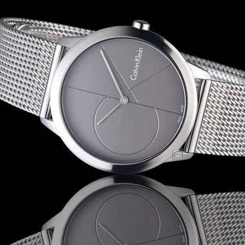  Shop Authentic Calvin Klein Minimal Black Dial Silver Mesh Bracelet Watch for Women - K3M22123 - Luxxuri