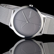  Shop Authentic Calvin Klein Minimal Black Dial Silver Mesh Bracelet Watch for Women - K3M22123 - Luxxuri