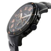  Shop Authentic Fossil Grant Sport Chronograph Black Dial Black Steel Strap Watch for Men - FS5374 - Luxxuri