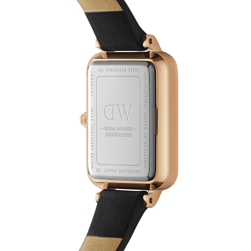  Shop Authentic Daniel Wellington Quadro Sheffield Black Dial Black Leather Strap Watch For Women - DW00100435 - Luxxuri