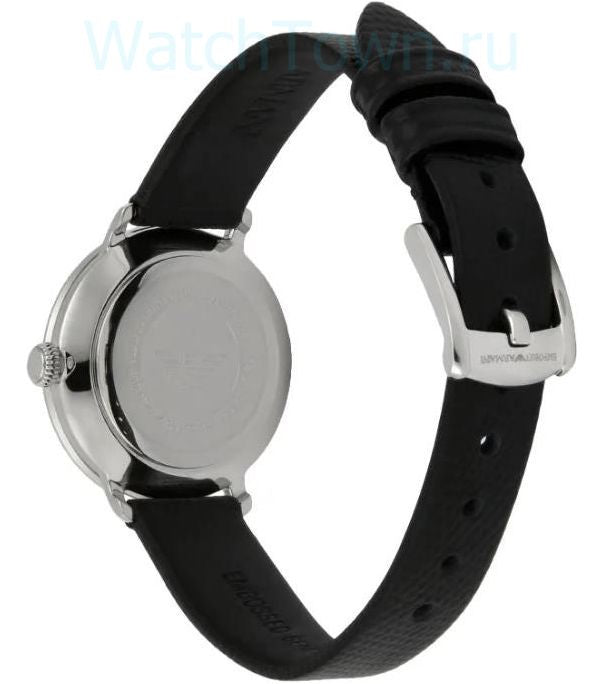  Shop Authentic Emporio Armani Modern White Dial Black Leather Strap Watch For Women - AR11159 - Luxxuri