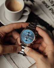  Shop Authentic Hugo Boss Skymaster Blue Dial Silver Steel Strap Watch for Men - 1513784 - Luxxuri