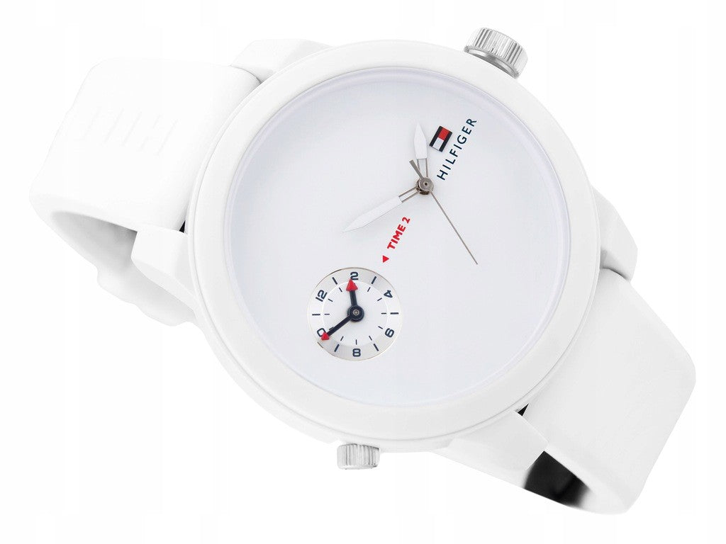 Shop Authentic Tommy Hilfiger Denim White Dial White Rubber Strap Watch for Men - 1791324 - Luxxuri