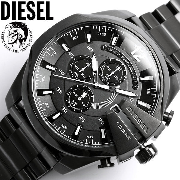  Shop Authentic Diesel Mega Chief Chronograph Black Steel Strap Watch For Men - DZ4283 - Luxxuri