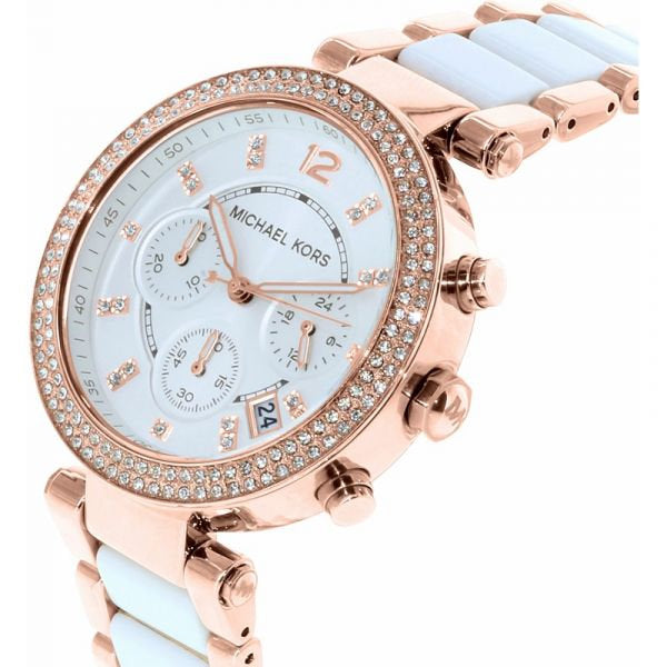  Shop Authentic Michael Kors Parker White Dial Two Tone Steel Strap Watch for Women - MK5774 - Luxxuri