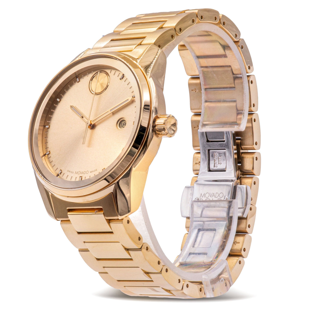  Shop Authentic Movado Bold Verso Gold Dial Gold Steel Strap Watch for Men - 3600861 - Luxxuri