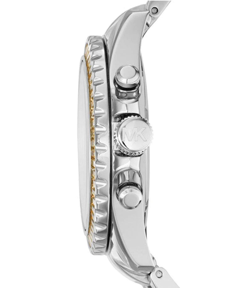  Shop Authentic Michael Kors Everest Chronograph Gold Dial Silver Steel Strap Watch For Women - MK5870 - Luxxuri