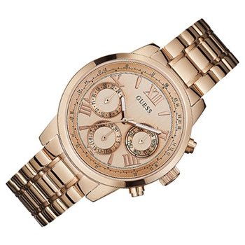  Shop Authentic Guess Sunrise Quartz Rose Gold Dial Rose Gold Steel Strap Watch For Women - W0330L2 - Luxxuri