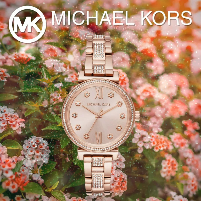  Shop Authentic Michael Kors Sofie Quartz Rose Gold Dial Rose Gold Steel Strap Watch For Women - MK3882 - Luxxuri