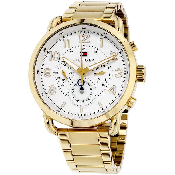  Shop Authentic Tommy Hilfiger Quartz White Dial Gold Steel Strap Watch for Men - 1791455 - Luxxuri
