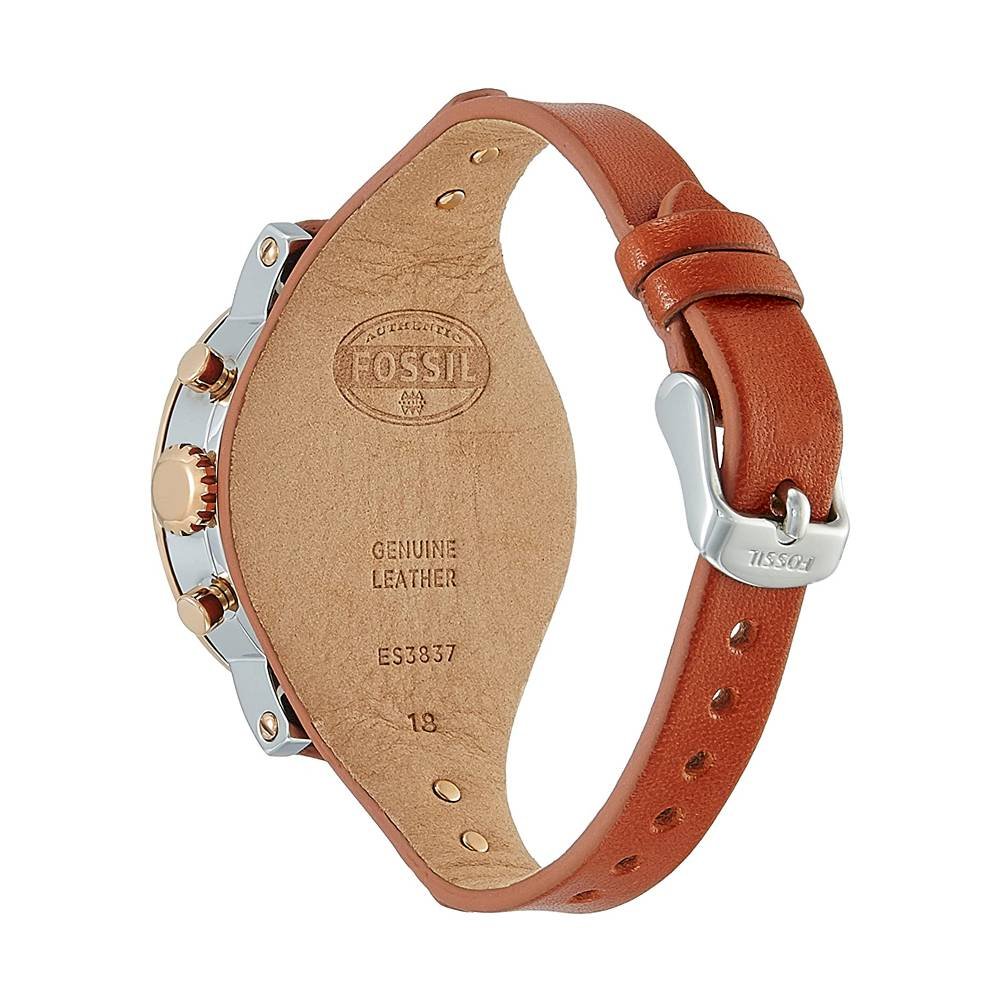  Shop Authentic Fossil Boyfriend Chronograph White Dial Brown Leather Strap Watch for Women - ES3837 - Luxxuri