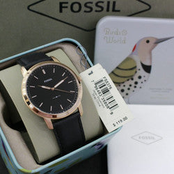  Shop Authentic Fossil The Minimalist Black Dial Black Leather Strap Watch for Men - FS5376 - Luxxuri