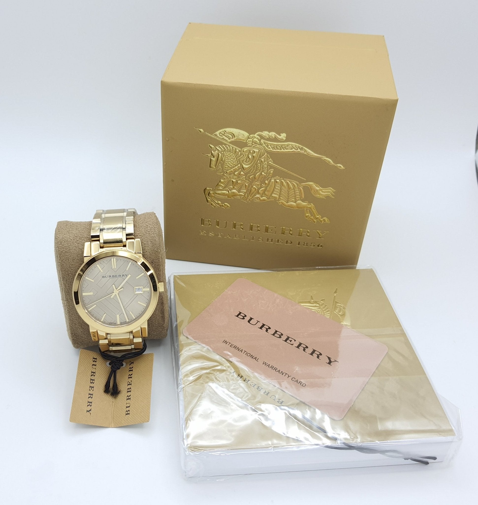  Shop Authentic Burberry The City Gold Dial Gold Steel Strap Watch for Women - BU9033 - Luxxuri