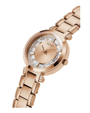  Shop Authentic Guess Crystal Clear Rose Gold Dial Rose Gold Steel Strap Watch for Women - GW0470L3 - Luxxuri