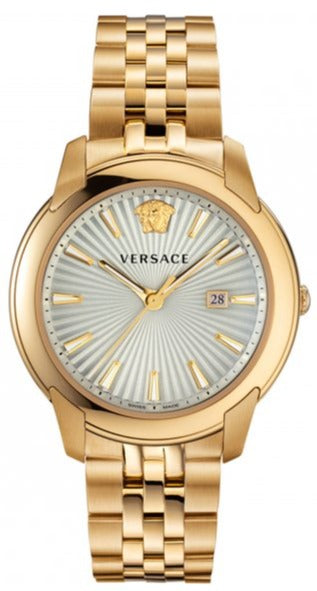  Shop Authentic Versace  V-Urban Quartz White Dial Gold Steel Strap Watch For Men - VELQ00719 - Luxxuri