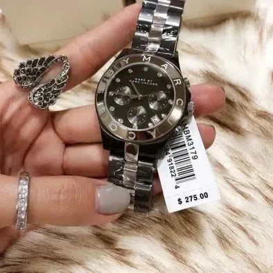  Shop Authentic Marc Jacobs Blade Chronograph Black Dial Black Steel Strap Watch for Women - MBM3103 - Luxxuri