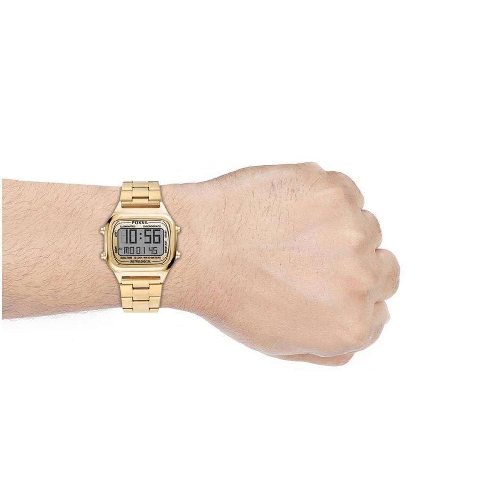  Shop Authentic Fossil Retro Digital Gold Dial Gold Steel Strap Watch for Men - FS5843 - Luxxuri