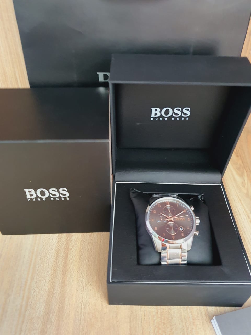  Shop Authentic Hugo Boss Skymaster Grey Dial Two Tone Steel Strap Watch for Men - 1513789 - Luxxuri