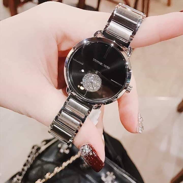  Shop Authentic Michael Kors Portia Black Dial Silver Steel Strap Watch for Women - MK3638 - Luxxuri