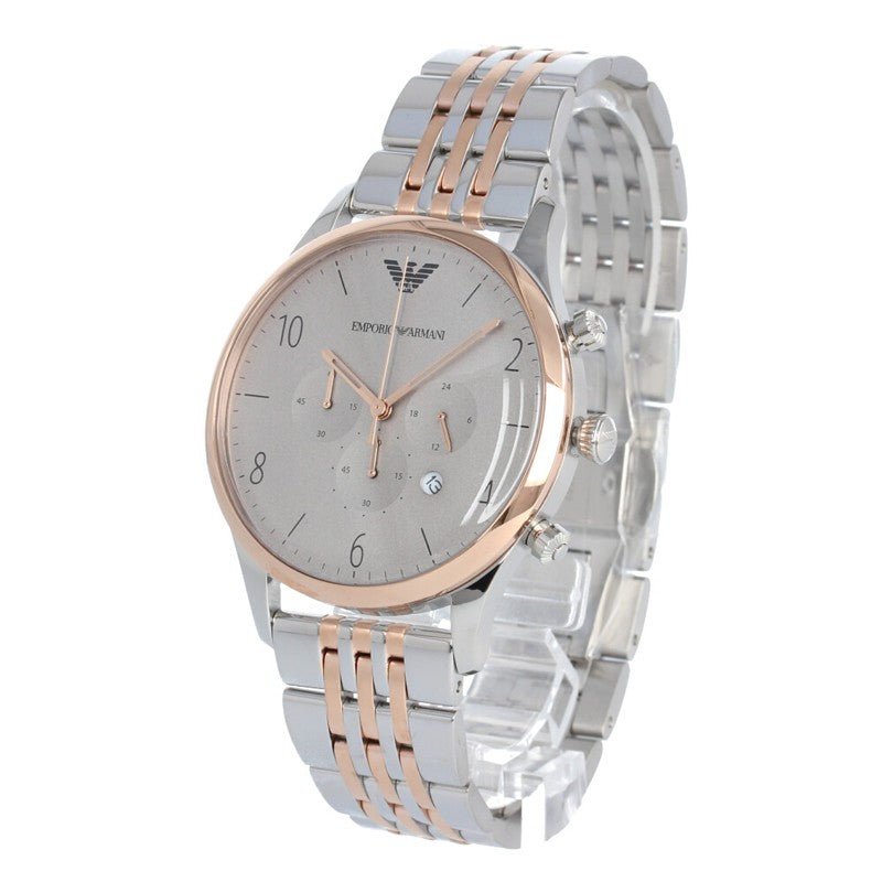  Shop Authentic Emporio Armani Beta Chronograph Grey Dial Two Tone Steel Strap Watch For Men - AR1864 - Luxxuri