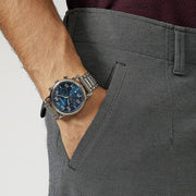  Shop Authentic Emporio Armani Luigi Chronograph Blue Dial Silver Steel Strap Watch For Men - AR11132 - Luxxuri