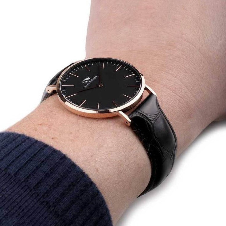  Shop Authentic Daniel Wellington Classic Sheffield Black Dial Black Leather Strap Watch For Men - DW00100127 - Luxxuri