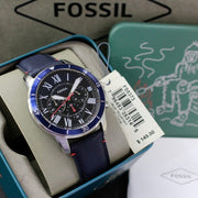  Shop Authentic Fossil Grant Chronograph Blue Dial Blue Leather Strap Watch for Men - FS5373 - Luxxuri