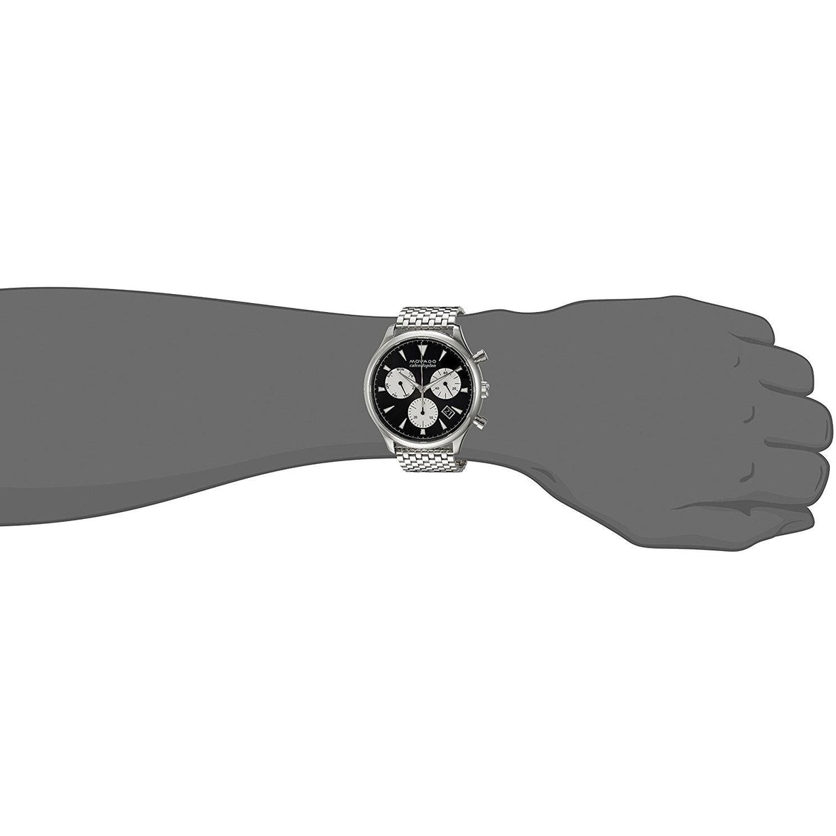  Shop Authentic Movado Heritage Calendoplan Chronograph Black Dial Silver Steel Strap Watch for Men - 3650014 - Luxxuri