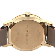  Shop Authentic Burberry The City Gold Dial Black Leather Strap Watch for Men - BU9032 - Luxxuri