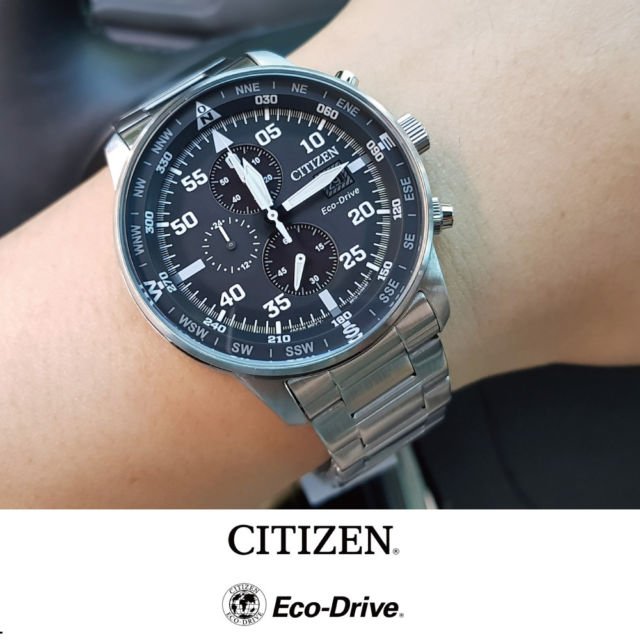  Shop Authentic Citizen Eco Drive Chronograph Black Dial Silver Steel Strap Watch For Men - CA0690-88E - Luxxuri
