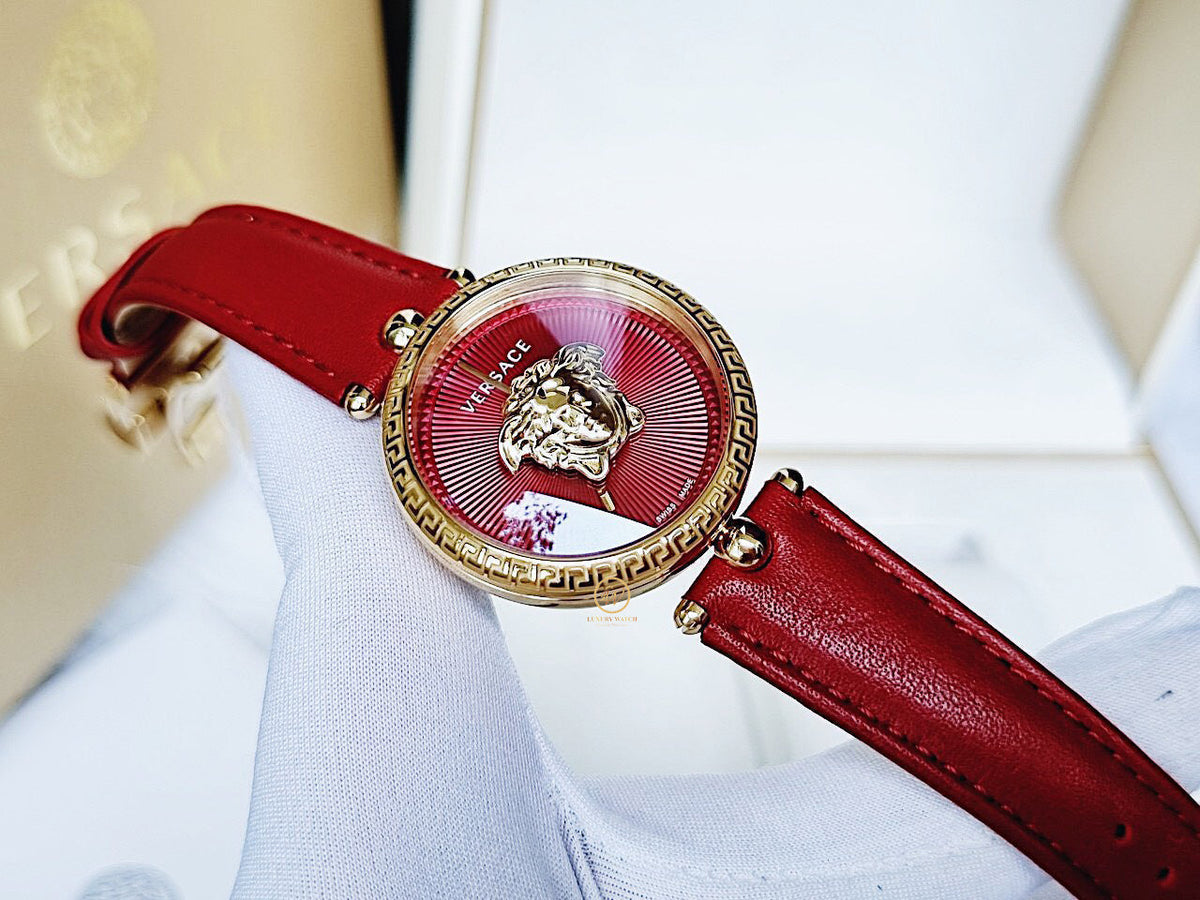  Shop Authentic Versace Palazzo Empire Red Dial Red Leather Strap Watch for Women - VCO120017 - Luxxuri
