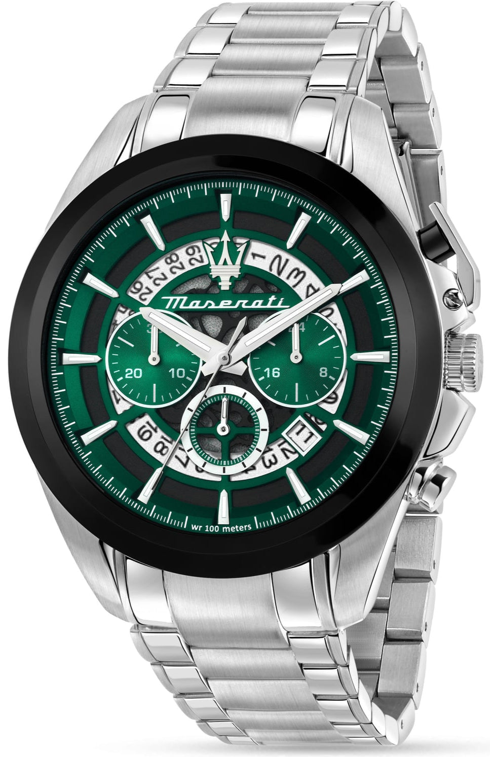  Shop Authentic Maserati Traguardo Chronograph Green Dial Silver Steel Strap Watch For Men - R8873612060 - Luxxuri