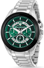  Shop Authentic Maserati Traguardo Chronograph Green Dial Silver Steel Strap Watch For Men - R8873612060 - Luxxuri