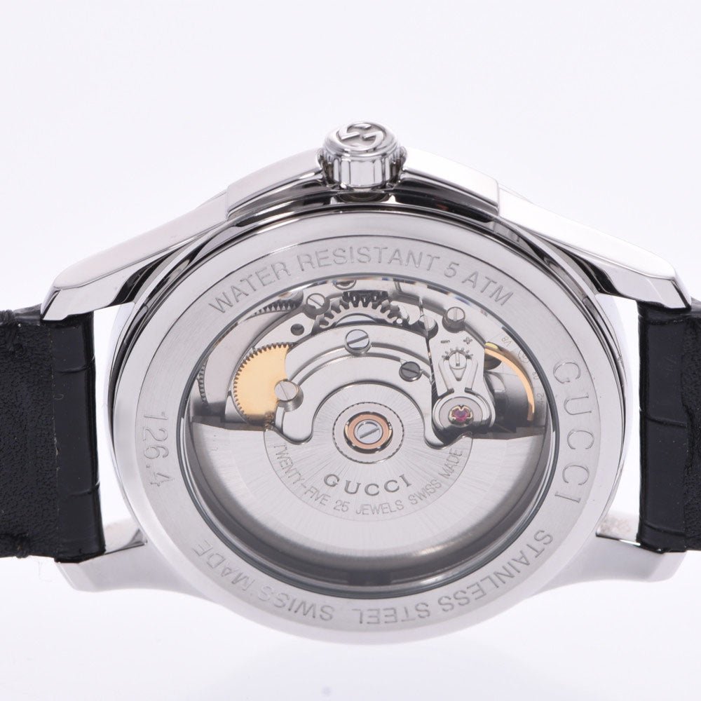  Shop Authentic Gucci G Timeless Automatic Black Dial Black Leather Strap Watch For Women - YA126469 - Luxxuri