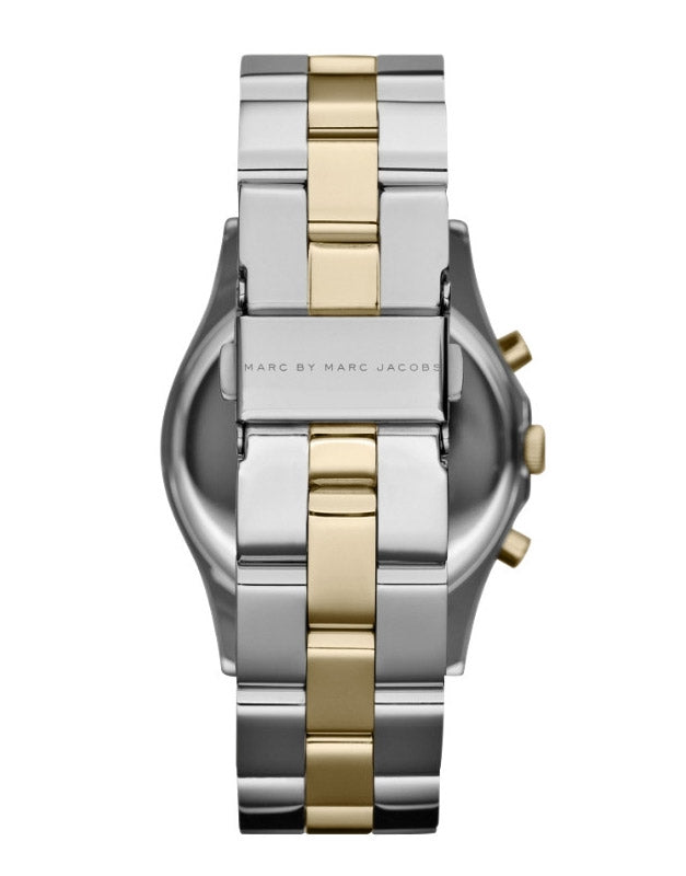  Shop Authentic Marc Jacobs Henry Chronograph Silver Dial Two Tone Steel Strap Watch for Women - MBM3197 - Luxxuri