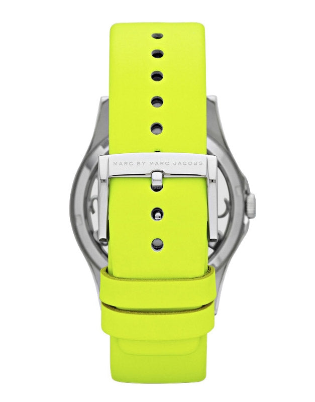  Shop Authentic Marc Jacobs Henry White Dial Neon Yellow Rubber Strap Watch for Women - MBM1235 - Luxxuri